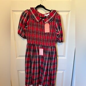 Ivy City Co Red Plaid Midi Dress